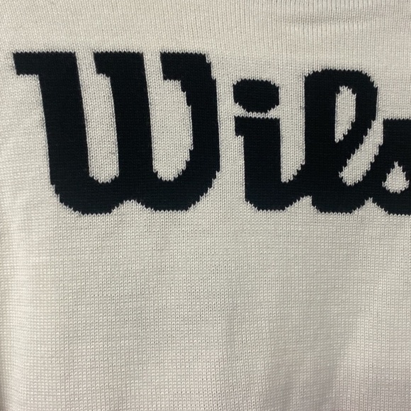 FOREVER 21 + WILSON COLLABORATION TENNIS SWEATER MULTI COLOR STRIPED SLEEVE NWT - Picture 9 of 13